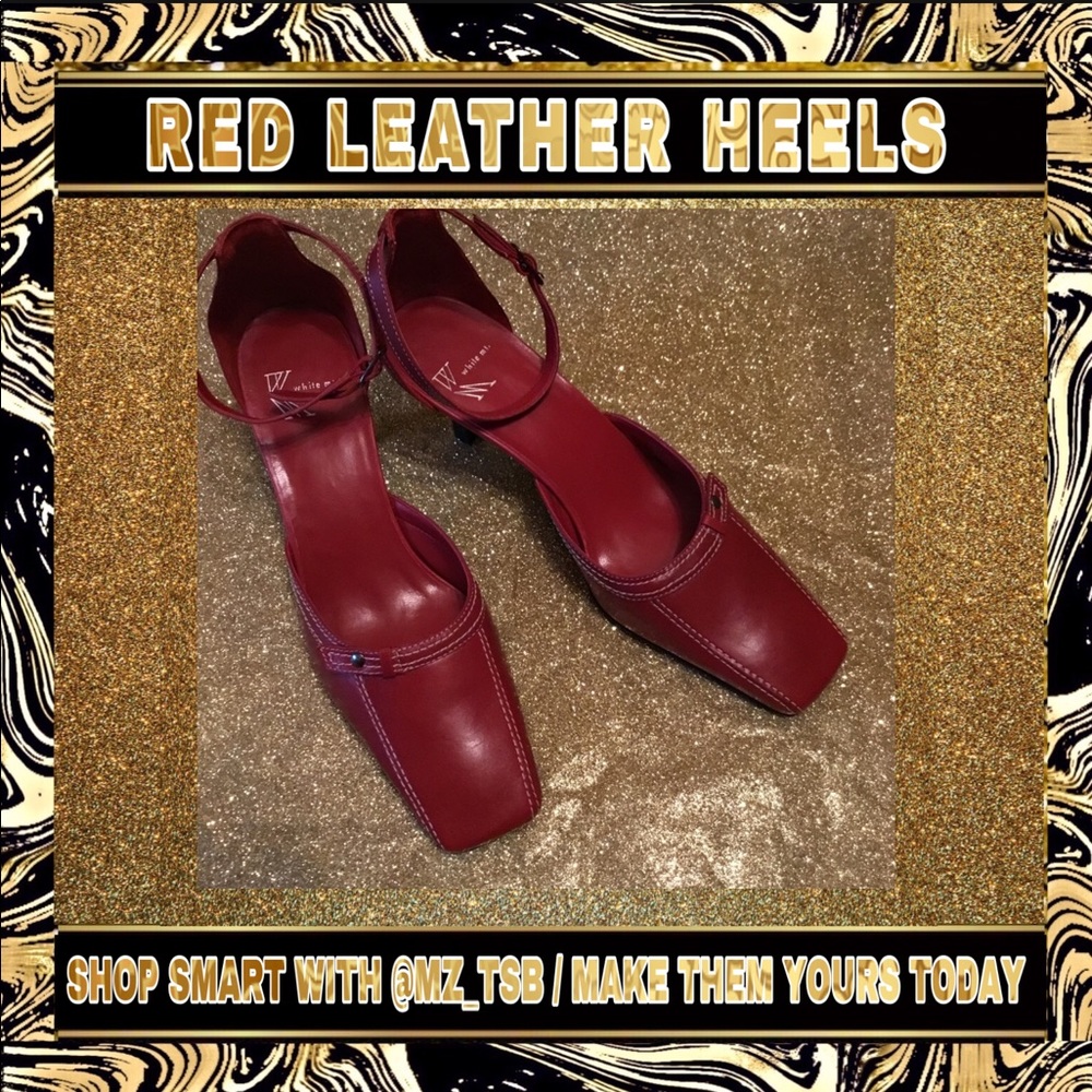 👠👠 RED LEATHER HEELS  👠 👠